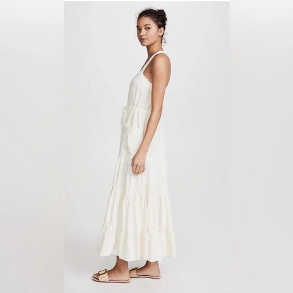 NWT Free people “Catch The Breeze” midi/maxi Dress in ivory, size med (runs big) - Picture 7 of 15